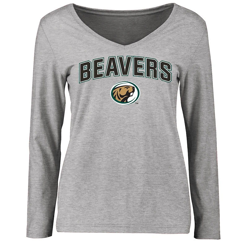 Women's Ash Bemidji State Beavers Proud Mascot Long Sleeve T-Shirt