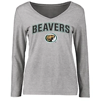 Women's Ash Bemidji State Beavers Proud Mascot Long Sleeve T-Shirt
