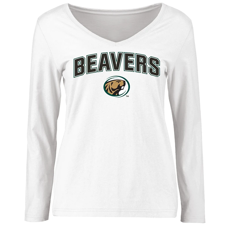 Women's White Bemidji State Beavers Proud Mascot Long Sleeve T-Shirt