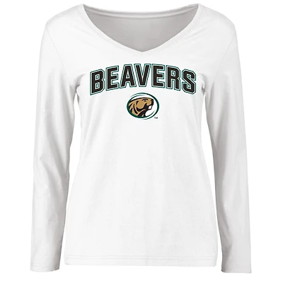 Women's White Bemidji State Beavers Proud Mascot Long Sleeve T-Shirt