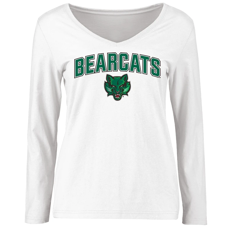 Women's White Binghamton Bearcats Proud Mascot Long Sleeve T-Shirt