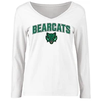 Women's White Binghamton Bearcats Proud Mascot Long Sleeve T-Shirt