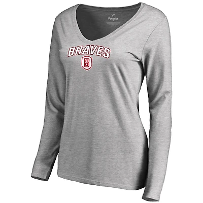 Women's Ash Bradley Braves Proud Mascot Long Sleeve T-Shirt