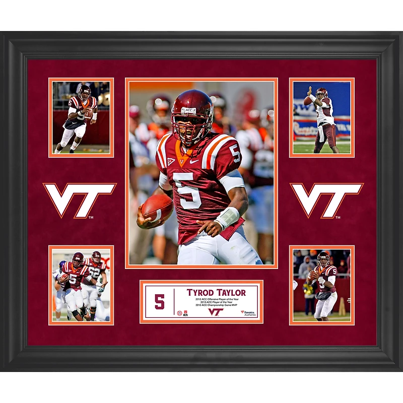 Tyrod Taylor Virginia Tech Hokies Framed 20" x 24" 5-Photo Collage