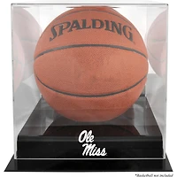 Ole Miss Rebels Black Base Logo Basketball Display Case with Mirrored Back