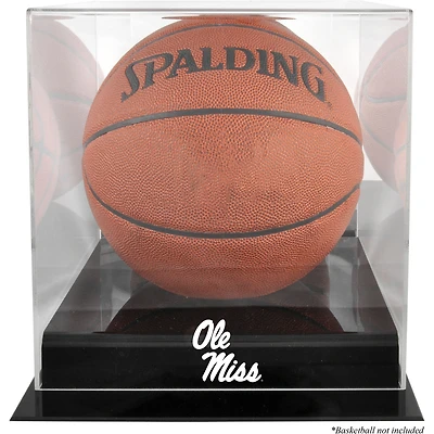 Ole Miss Rebels Black Base Logo Basketball Display Case with Mirrored Back