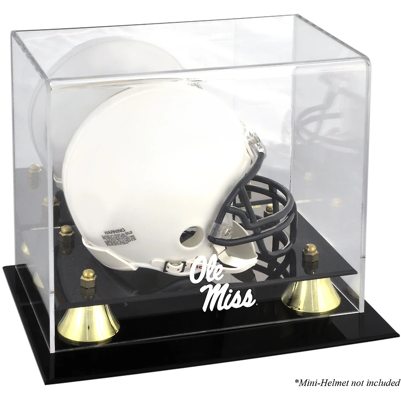 Ole Miss Rebels Golden Classic Logo Mini Helmet Display Case