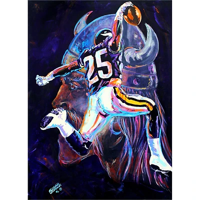 Minnesota Vikings Deacon Jones Foundation "Spirit of the Norsemen" Fine Art Canvas Print 24" x 36" by Artist Edgar Brown