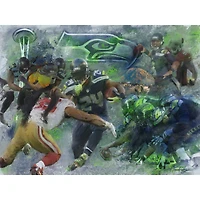 Seattle Seahawks Deacon Jones Foundation "By Sea Land and Air" Deacon Jones Foundation Fine Art Canvas Print 36" x 48" by Artist Mark Trubisky
