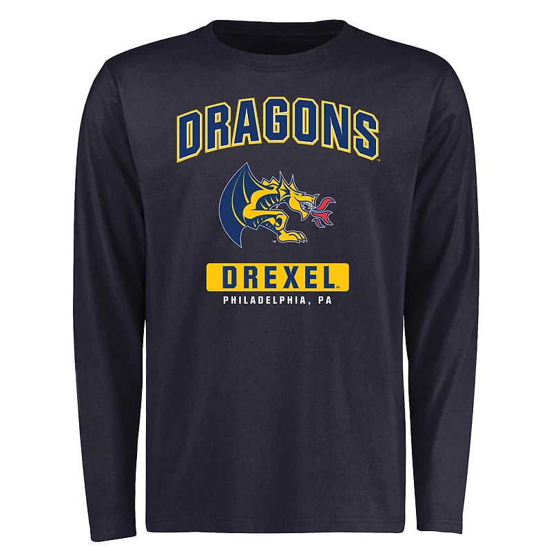 Men's Navy Drexel Dragons Campus Icon Long Sleeve T-Shirt