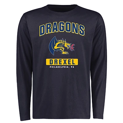 Men's Navy Drexel Dragons Campus Icon Long Sleeve T-Shirt