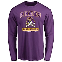 Men's Purple East Carolina Pirates Campus Icon Long Sleeve T-Shirt