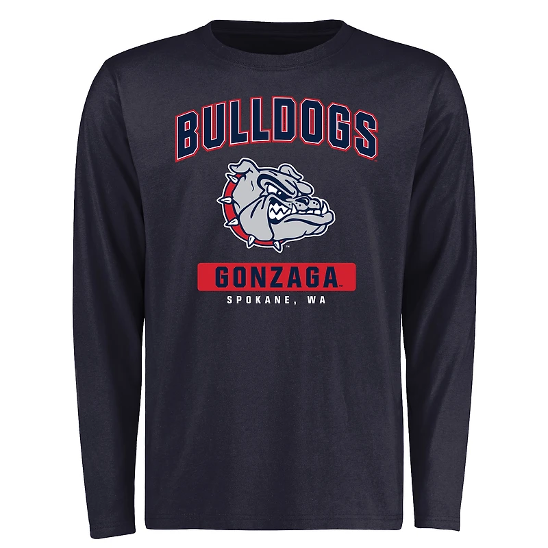Men's Navy Gonzaga Bulldogs Campus Icon Long Sleeve T-Shirt