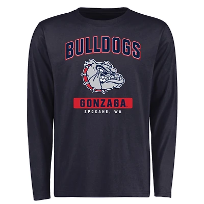 Men's Navy Gonzaga Bulldogs Campus Icon Long Sleeve T-Shirt