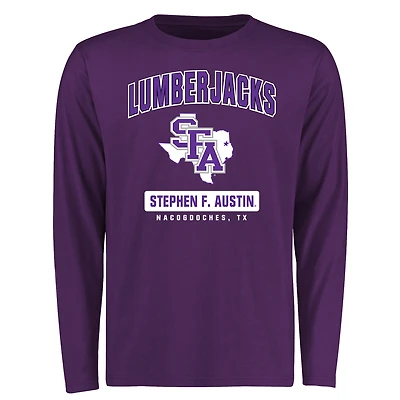 Men's Purple Stephen F Austin Lumberjacks Campus Icon Long Sleeve T-Shirt