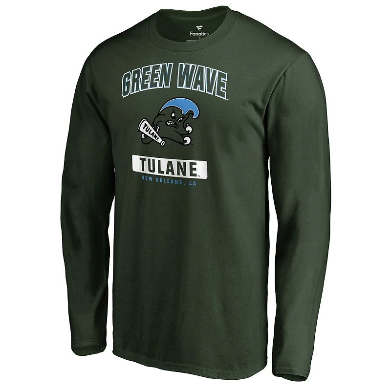 Men's Green Tulane Green Wave Campus Icon Long Sleeve T-Shirt
