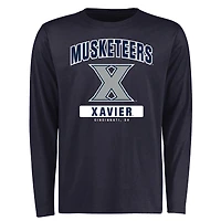 Men's Navy Xavier Musketeers Campus Icon Long Sleeve T-Shirt