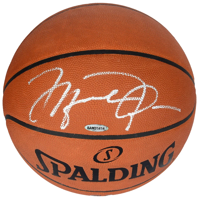 Upper Deck Michael Jordan Chicago Bulls Autographed Official NBA Spalding Pro Basketball - Signed in Silver Ink