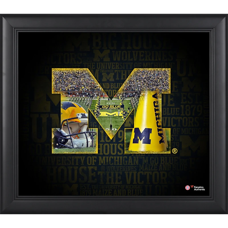Michigan Wolverines Framed 15'' x 17'' Team Heritage Collage