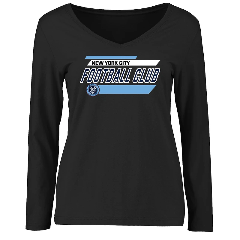 Women's Black New York City FC Rising Bars Long Sleeve T-Shirt