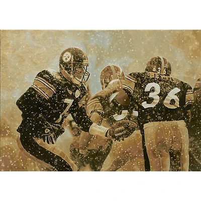 Pittsburgh Steelers Deacon Jones Foundation "The Art of the Hand Off" Fine Art Canvas Print 24" x 34" by Artist Jason Robichau