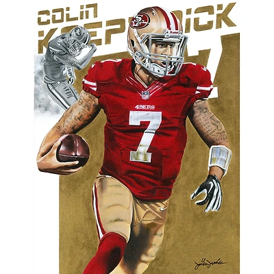 San Francisco 49ers "Colin Kaepernick" Deacon Jones Foundation Fine Art Canvas Print 18" x 24" by Artist Joshua Jacobs