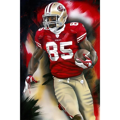 San Francisco 49ers "Vernon Davis" Deacon Jones Foundation Fine Art Canvas Print 18" x 24" by Artist Joshua Jacobs