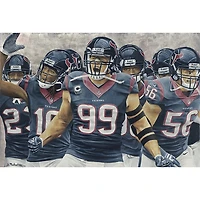 Houston Texans "J.J. Watts" Deacon Jones Foundation Fine Art Canvas Print 24" x 34" by Artist Jason Robichau