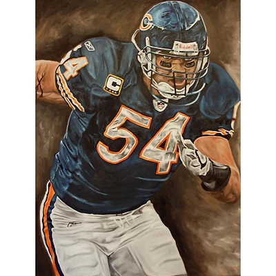 Chicago Bears Deacon Jones Foundation "Brian Urlacher" Fine Art Canvas Print 30" x 40" by Artist David Courson
