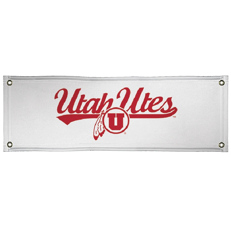 White Utah Utes 2' x 6' Vinyl Banner