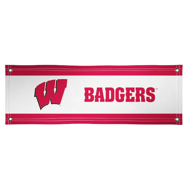 White Wisconsin Badgers 2' x 6' Vinyl Banner