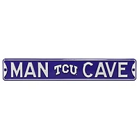 Purple TCU Horned Frogs 6" x 36" Man Cave Steel Street Sign