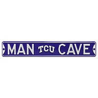 Purple TCU Horned Frogs 6" x 36" Man Cave Steel Street Sign