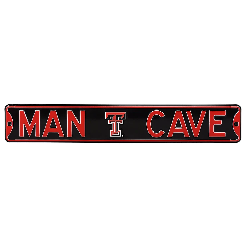 Black Texas Tech Red Raiders 6" x 36" Man Cave Steel Street Sign