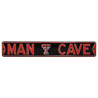 Black Texas Tech Red Raiders 6" x 36" Man Cave Steel Street Sign