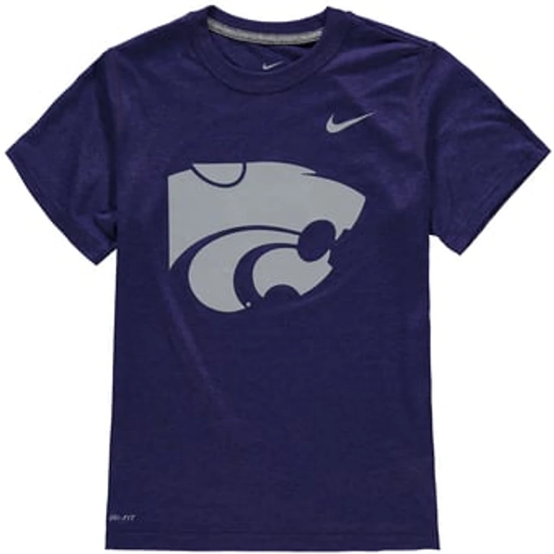 Youth Nike Kansas State Wildcats Purple Logo Legend Performance T-Shirt