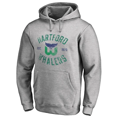 Men's Ash Hartford Whalers Heritage Pullover Hoodie