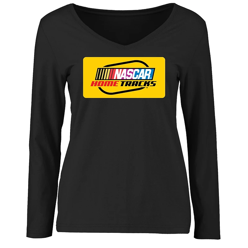 Women's Black NASCAR Home Tracks Logo Long Sleeve T-Shirt