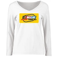 Women's White NASCAR Home Tracks Logo Long Sleeve T-Shirt