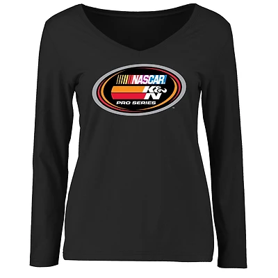 Women's Black NASCAR K&N Pro Series Logo Long Sleeve T-Shirt