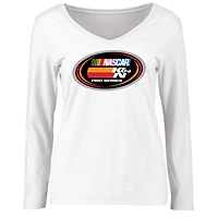 Women's White NASCAR K&N Pro Series Logo Long Sleeve T-Shirt