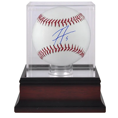 Freddie Freeman Atlanta Braves Autographed Baseball and Mahogany Baseball Display Case