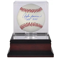 Andre Dawson Chicago Cubs Autographed Baseball with "HOF 2010" Inscription and Mahogany Baseball Display Case