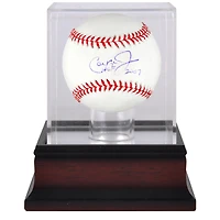 Cal Ripken Jr Baltimore Orioles Autographed Baseball with "HOF 2007" Inscription and Mahogany Baseball Display Case
