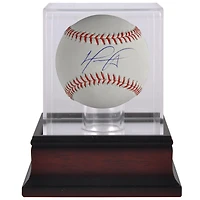 David Ortiz Boston Red Sox Autographed Baseball and Mahogany Baseball Display Case