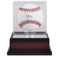 Yadier Molina St. Louis Cardinals Autographed Baseball and Mahogany Baseball Display Case