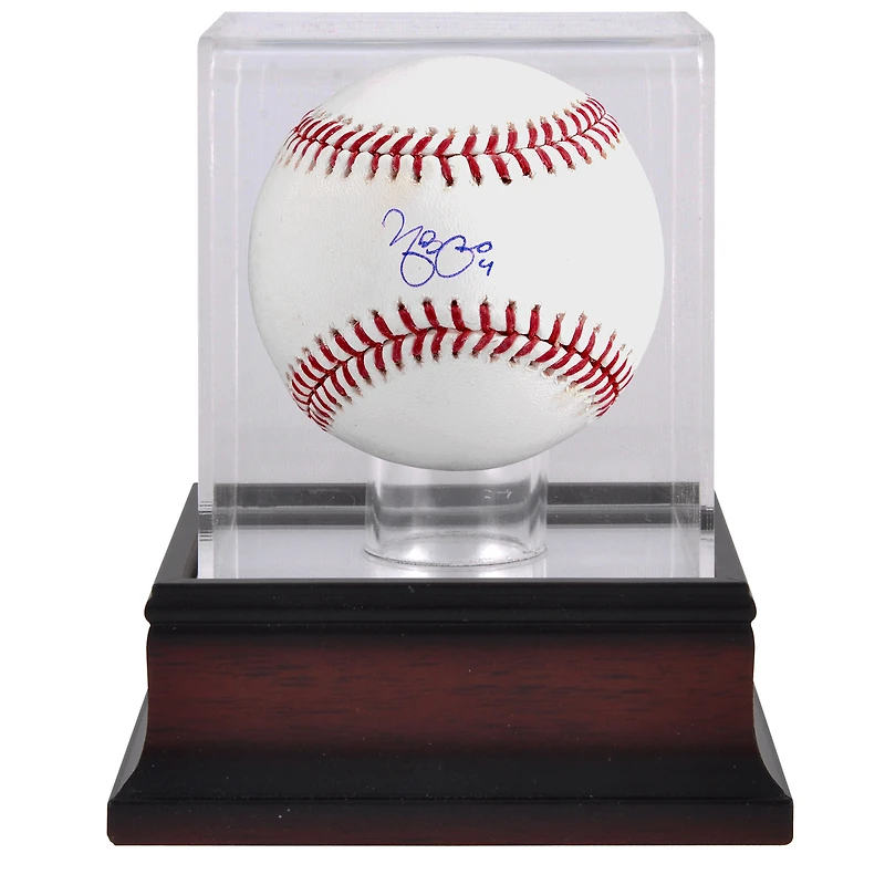 Yadier Molina St. Louis Cardinals Autographed Baseball and Mahogany Baseball Display Case