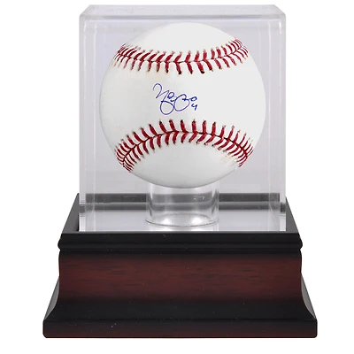 Yadier Molina St. Louis Cardinals Autographed Baseball and Mahogany Baseball Display Case