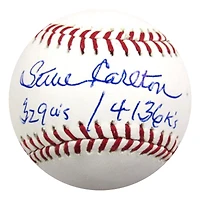 Steve Carlton Autographed Baseball with Pitching Stat Inscriptions (329Ws / 4.136 Ks)