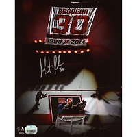 Martin Brodeur New Jersey Devils Autographed 8" x 10" Jersey Retirement Night Banner Raising Photograph